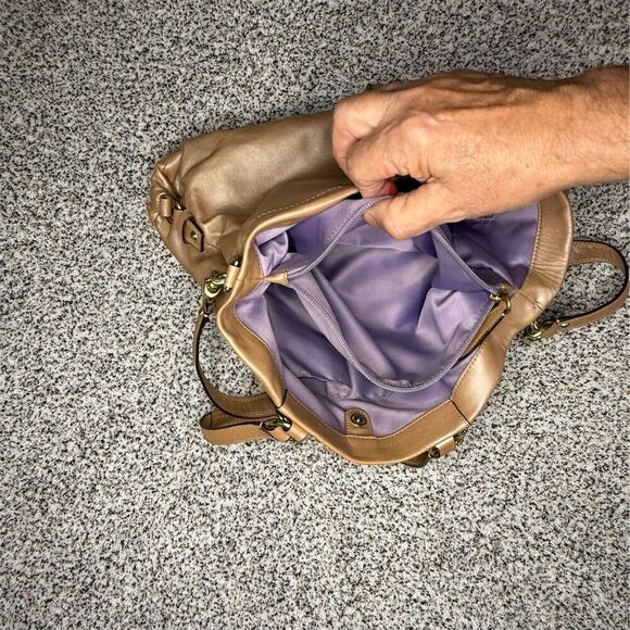 Coach Ashley Large Beige Leather Carryall Satchel Shoulder Bag - Picture 4 of 12